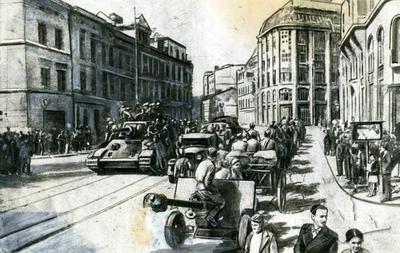 Радянські війська на початку вул. Городоцької