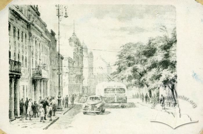 Тролейбус на проспекті Леніна (тепер пр. Свободи) 2