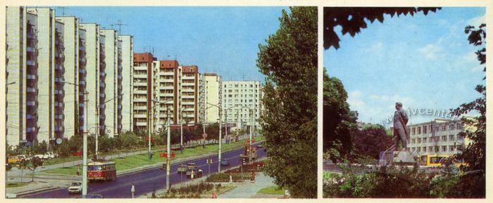 Buildings on the Artema street. Monyment to Y. Halan 2