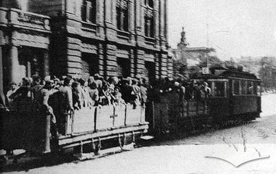 Tram by the Lviv Opera House