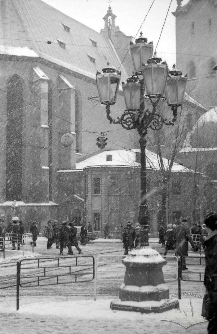 Ancient lantern in the southwestern part of Rynok square 2