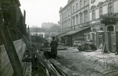 Roadwork in front of "Grazyna" cinema