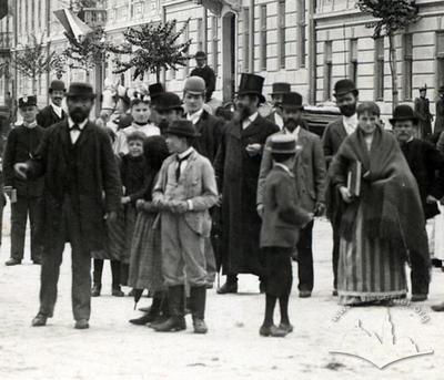 Group of people on Mitskevycha street