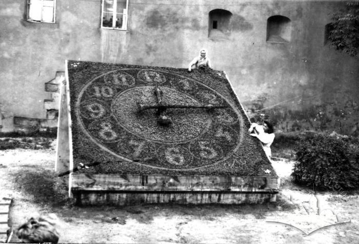 Flower clock under the wall of the Bernardine monastery 2