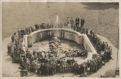 Children from an orphanage near the former palace of barons Groedel