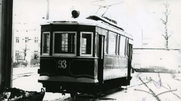 Tramcar "Sanok" №093 in depot on Horodotska street 2