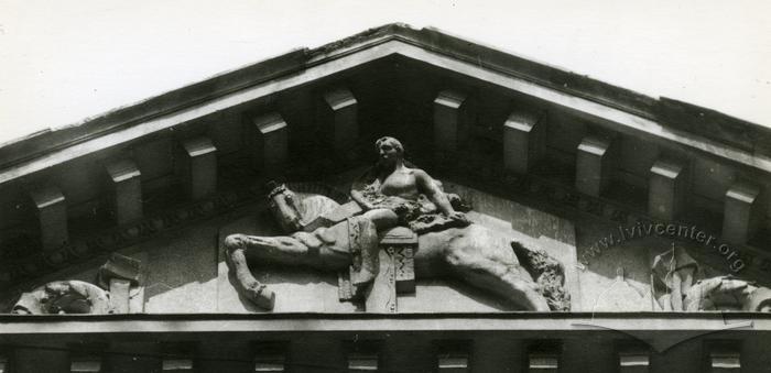 Bas relief on an attic at 144 Franka St.  2