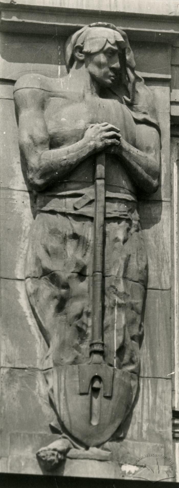 Bas-relief of a man at 21 Halytska St.  2