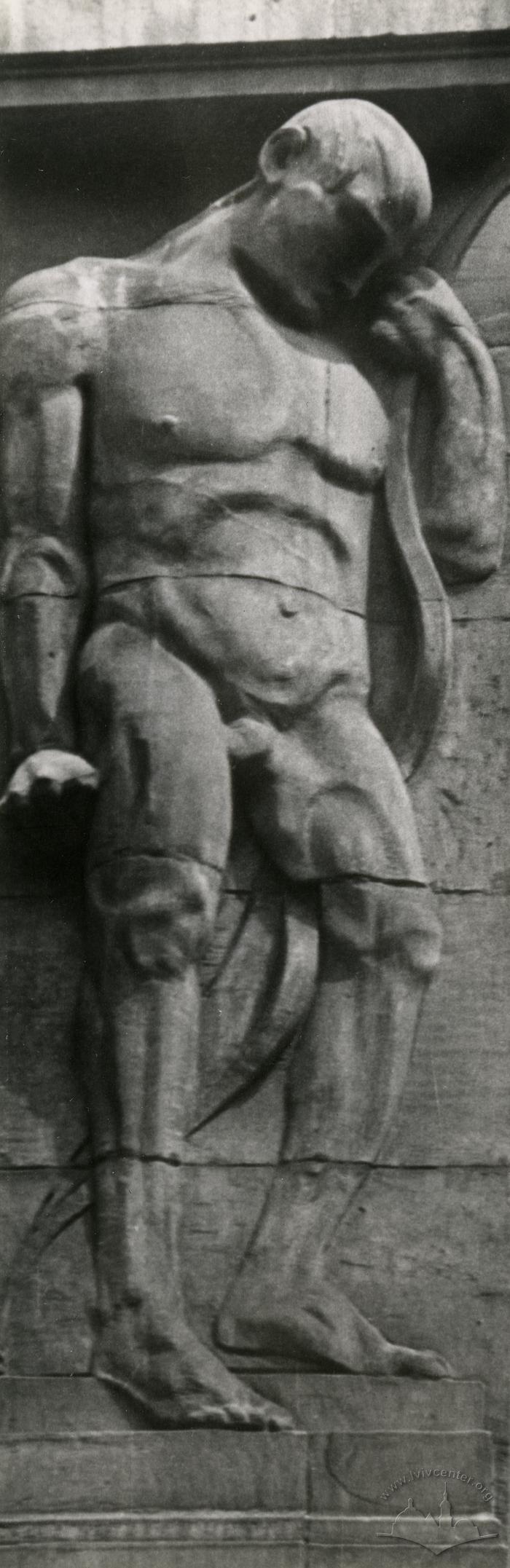 Bas-relief of a man at 21 Halytska St.  2