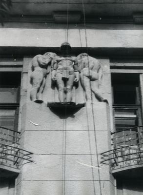 Bas-relief "Prometheus" on the building at 15 Kotsylovskoho St.