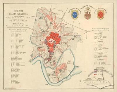 Map of the City of Cracow within the Trenches