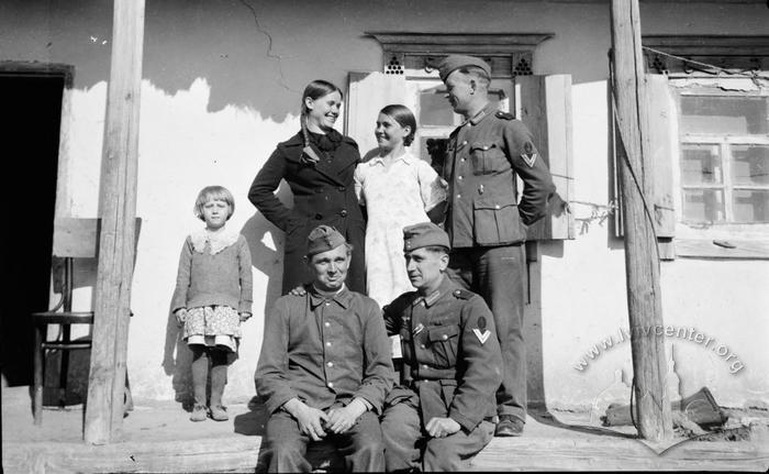 Portrait of German Soldiers with Local Citizens 2