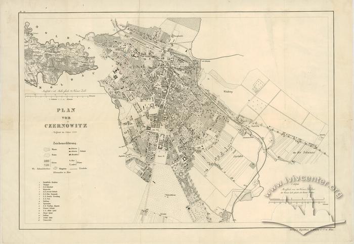 Map of Czernowitz. Supplemented in 1880 2