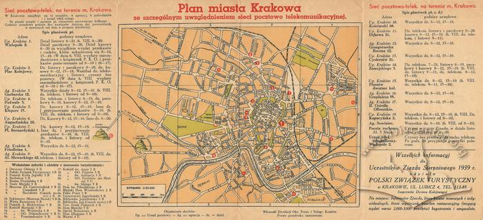 План міста Кракова з особливим акцентом на поштовій телекомунікаційній мережі 2