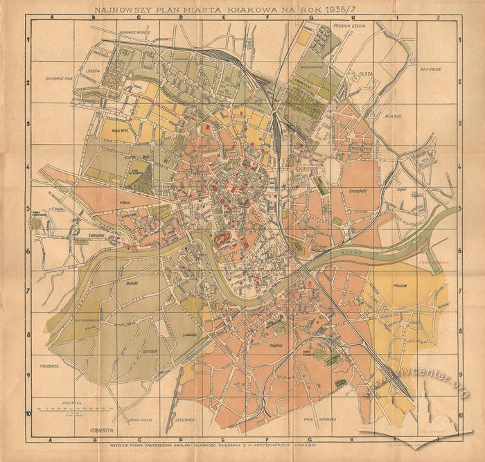 Найновіший план міста Кракова 1936/7 2