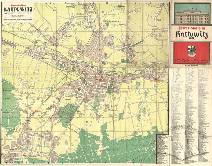 Pharus map of the City of Katowice 2