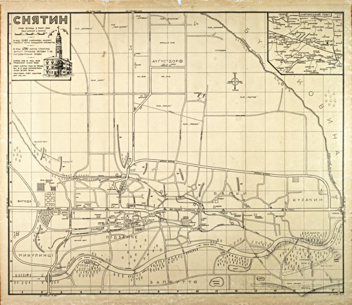 Sniatyn. Street map from 1939 2