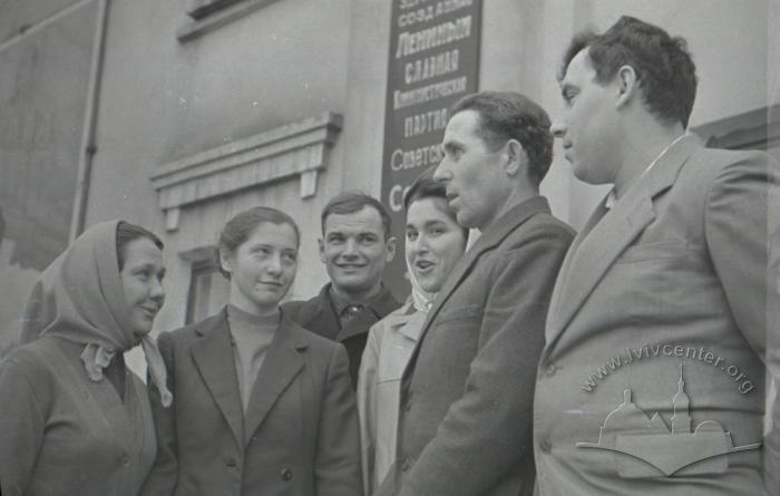 The delegates group of the ХVІ Party Conference (N. Sniezhok, V. Zhuk, L. Manokhin, A. Yasinskyi) 2