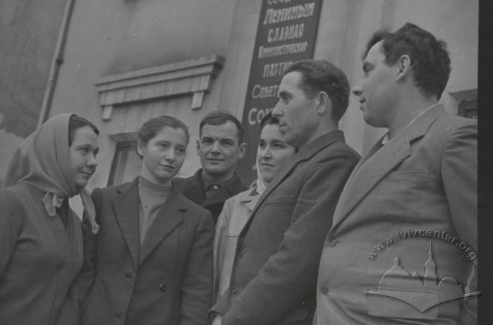 The delegates group of the ХVІ Party Conference (N. Sniezhok, V. Zhuk, L. Manokhin, A. Yasinskyi) 2