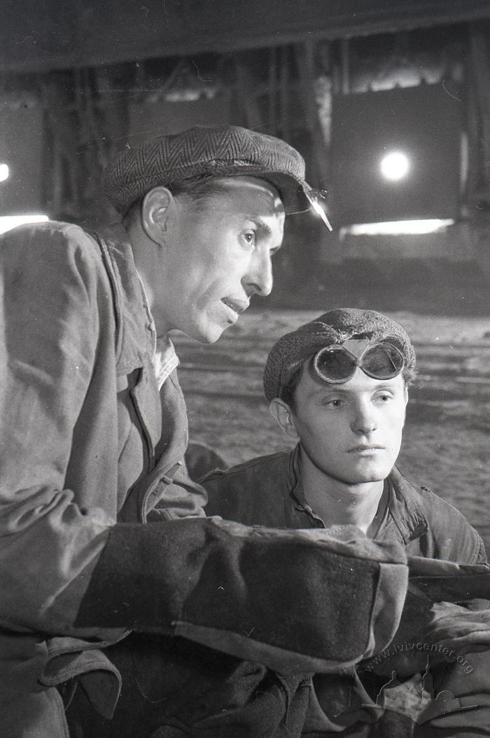 Steelmaker Horbachev with an assistant (illegible) of the Azovstal plant 2