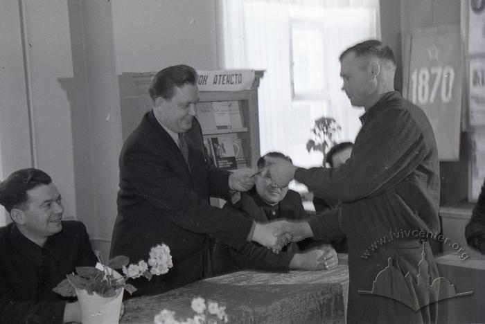 Party cards delivery in the Zhovtnevyi district committee of the CPSU (Communist Party of the Soviet Union) 2