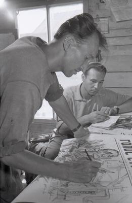 Assemblers' wall newspaper edition at the blast furnace № 6 construction site of the Azovstal plant