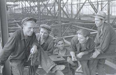 The Yanchuk brothers at the construction site of Mill 1700