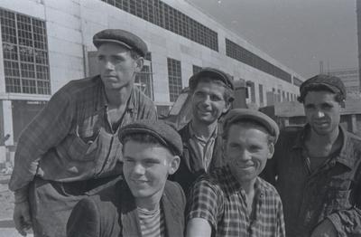 The Yanchuk brothers at the construction site of Mill 1700