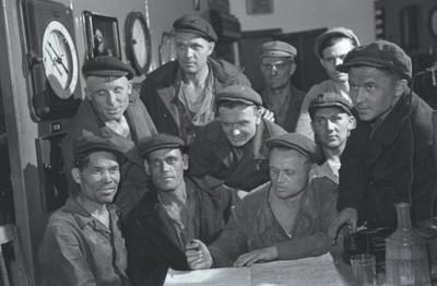 Communist labor blast furnace operators of the Illich plant