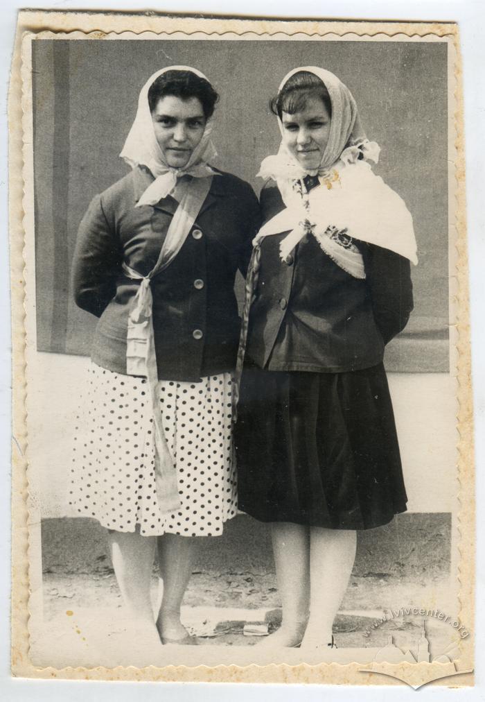 Two young women wearing a headscarves 2