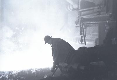 Cast iron pouring at the fourth blast furnace of the Azovstal plant