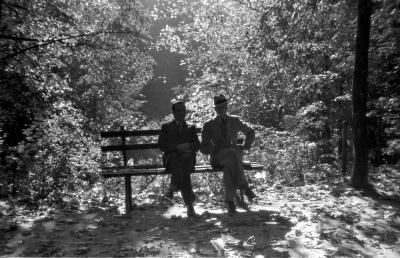 Чоловіки на лавці у парку