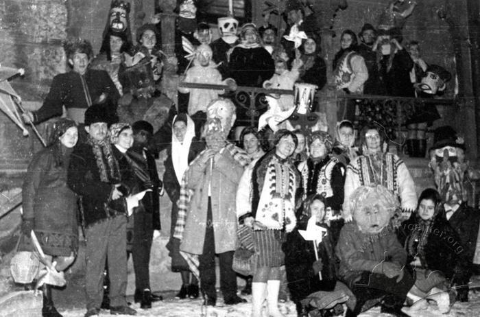 Group of carolers and nativity Scene on the Lviv street 2