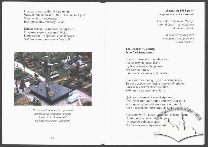 Collection of poems "We, families destroyed by Sknyliv" 9