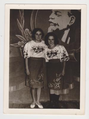 Portrait of two women in folk costume