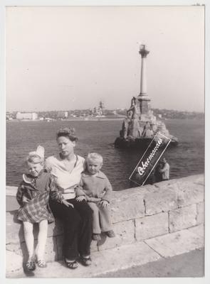With nephews at the Monument to Sunken Ships